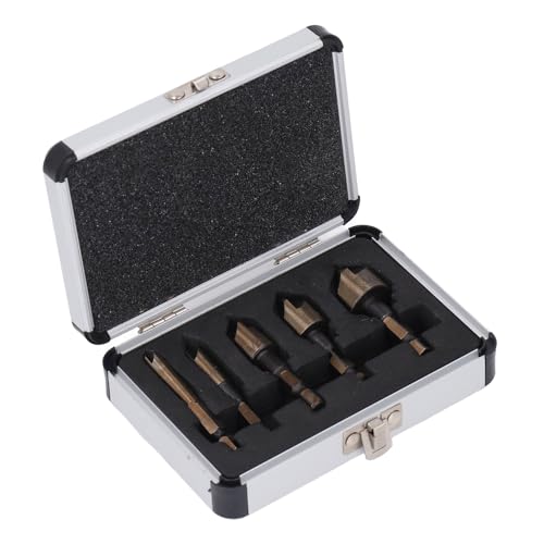 FTVOGUE Jeu de Forets à Fraiser HSS à 5 Cannelures, Outil en Acier Rapide pour Bois, Métal et Plastique, Fraisage Précis pour les Artisans