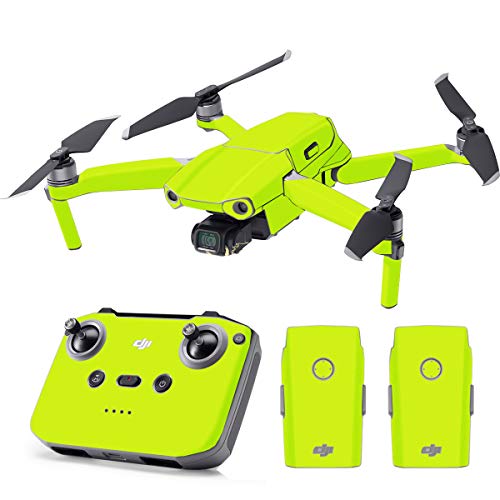 SopiGuard Skin for DJI Mavic Air 2 Precision Vinyl Sticker Full Drone Set + Controller + 3 Battery Skins (Neon Yellow)