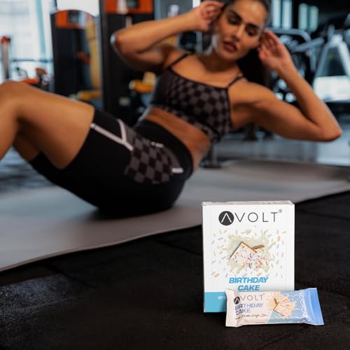 Image of Avolt Birthday Cake Protein Bars with 15g Protein | Pack of 6 x 50g each | High Energy Wafer Bars, No Added Sugar | 100% Veg | Guilt-Free Bar for Fitness & Immunity Booster