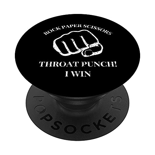 Rock Paper Scissors Throat Punch Humour sarcastique drôle PopSockets PopGrip Cover