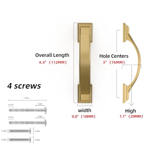 GIYURO 10 Pack 3 Inch Cabinet Pulls Champagne Bronze Kitchen Cabinet Handles Zinc Alloy Drawer Pulls Solid Cabinet Hardware by GIYURO - Image 2