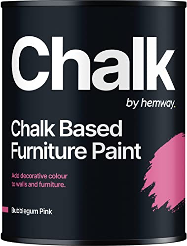 Hemway Bubblegum Pink Chalk Based Furniture Paint Matt Finish Wall And Upcycle Diy Home Improvement 1L / 35Oz Shabby Chic Vintage Chalky (50+ Colours Available) #TOP20