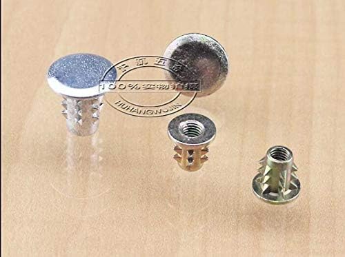 10pcs M5 M6 Tape spike nut Zinc alloy embedded nuts Hat counter furniture hardware link - (Size: M6x11mm)