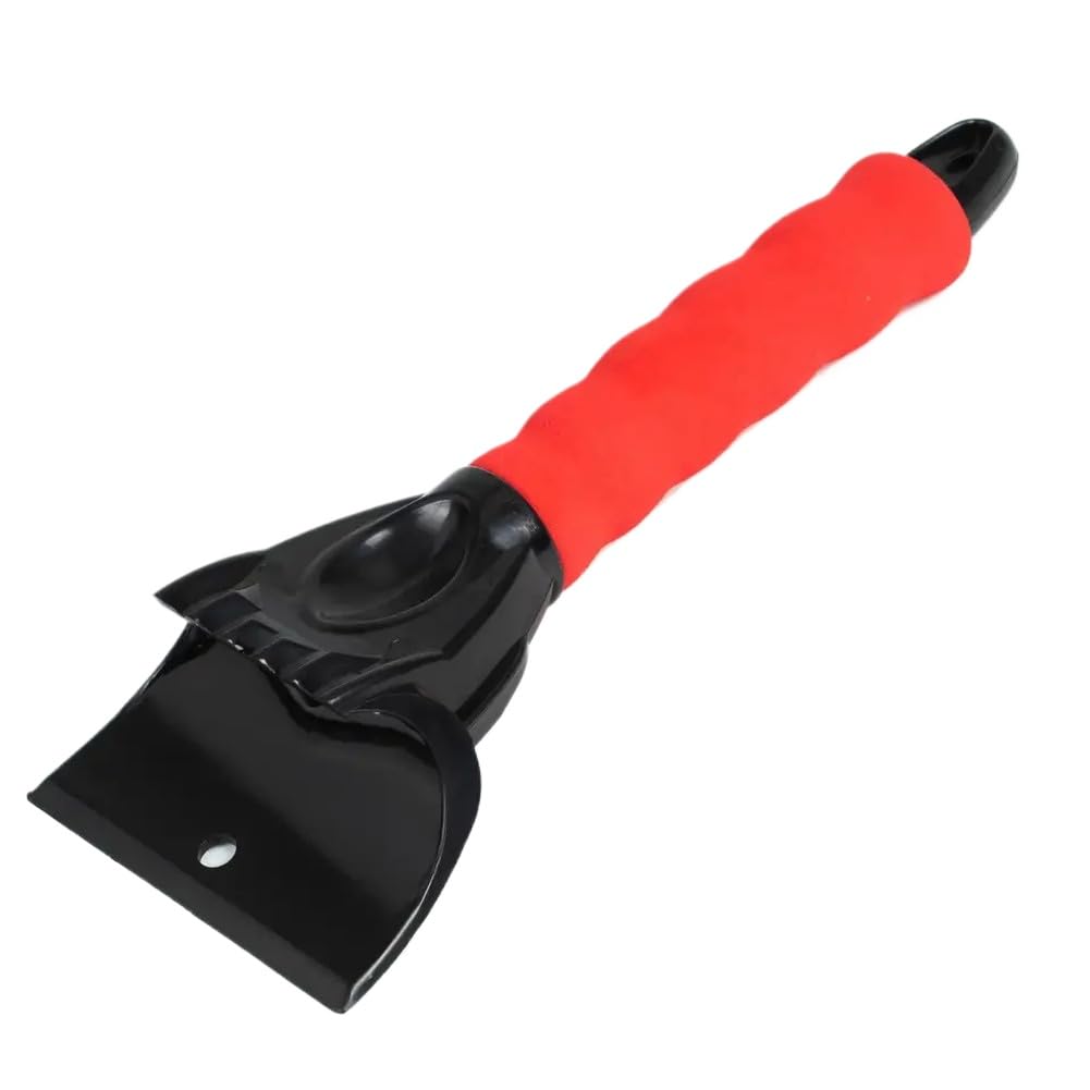 Pala da neve per auto invernale multifunzionale Raschietto per ghiaccio Sbrinatore per vetro Spazzola per spazzare la neve compatibile con lo strumento di rimozione della neve del veicolo(Red)