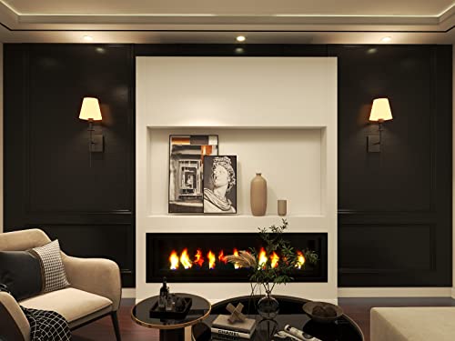 Wall Light Battery Operated Sconce Set Of 2，Not Hardwired Fixture,Battery Powered Wall Sconce With Remote Dimmable Light Bulb,Easy To Install Not Wires,For Bedroom, Lounge, Farmhouse ( Color : Black ) #TOP5