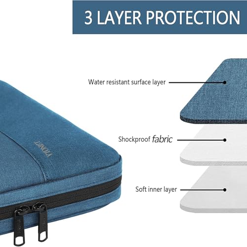 Ytonet Laptop Sleeve Case 15.6 Inch, Slim Water Resistant TSA Carrying Case with Handle, Protective Laptop Cover Compatible with HP Dell Lenovo Asus Notebooks, Gifts for Men Women, Deep Teal by Ytonet - Image 2