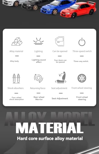 Image of 1 /32 Subaru Impreza WRX STI Diecast Model Car Pull Back Toy with Sound & Light Collectible Car for Kids Boys Girls & Adults (Red)