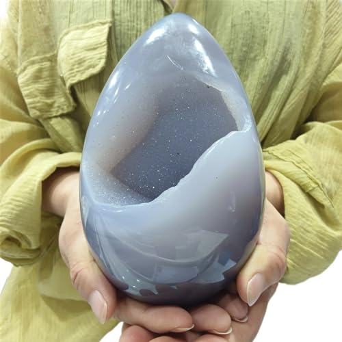 Œuf de dinosaure en cristal de quartz et agate naturelle haut de gamme