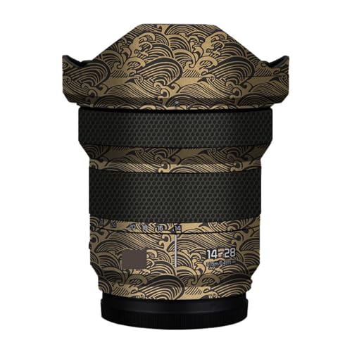 Autocollant vinyle Lumix S 14-28 mm F4-5.6 film protection objectif photo doré ondulé