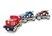 Hape Race Car Transporter | Six-Piece Wooden Toy Train Car Transport Set for Kids