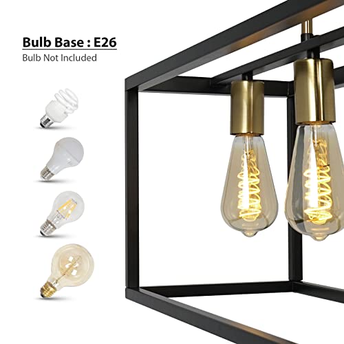 Mapwas Modern Black Brass Dining Room Chandelier, Industrial Gold Lighting For Kitchen Island, Living Room, Bar (5-Light) #TOP4