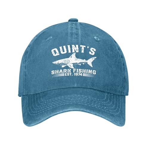 Quints Shark Fishing Amity Island EST 1975 Hats for Womens Fashion Washed