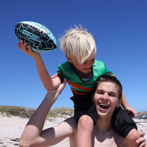 Wave Runner Grip It Waterproof Football- Size 9.25 Inches With Sure-Grip Technology | Let's Play Football In The Water! Extreme Metallic Series (Black/Blue) #TOP5