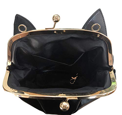 Jhvyf Women Vegan Casual Crossbody Bag Purse Small Cute Cat Ear Sling Shoulder Bags Wallet Black #TOP4