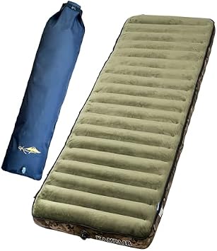 Inflatable Camping Sleeping Pad, Portable Single Mattress & pump sack-Green