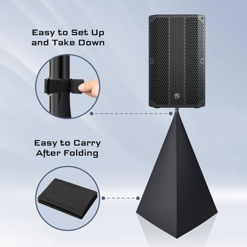 NBVOICE Speaker Stand Cover Tripod Stand Skirt Skrim 360 Degree Cover Dj Speaker Covers Compatible with Most Adjustable Tripod Speaker Stand with Free Travel Bag (Two Pack-Black) - Thumbnail 4