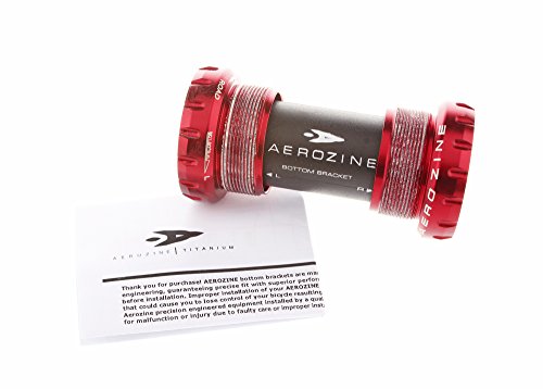 Aerozine Bb-08-Rd Road Bottom Bracket Cycling Bb/Ceramic Bearing/For Cyclocross Cx Fixed Gear Time Trial Triathlon Bike/English Threaded Bsa/68Mm/84G (Red) #TOP3