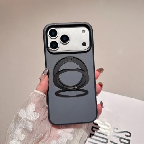 Coque iPhone 17 Pro noire avec support antichoc et fixation intégrée