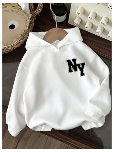 Floerns Boy's Letter Print Drop Shoulder Hoodie Long Sleeve Casual Hooded Sweatshirt2