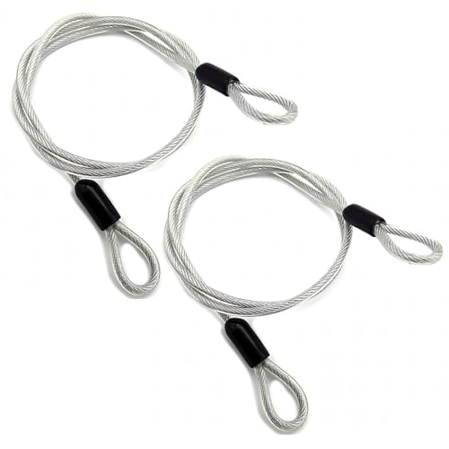 2 candados de seguridad para bicicleta, doble bucle, cadena de seguridad flexible, cuerda de alambre plateada para candados, scooter, bicicleta, maleta