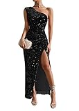 Stil: Sexy V-Ausschnitt und langärmliges, gerafftes, glitzerndes Nachtkleid. Clubkleid in Minilänge, Paillettenkleid (es reicht über die Knielänge)
