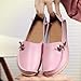 Mocasines y mocasines planos de cuero para mujer Imagen de Mocasines y mocasines planos de cuero para mujer