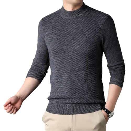 Dcvmvmn Men's Wool Half High Collar Warm Sweater Pullover