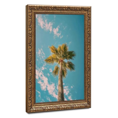 Vintage Palm Tree Beach Wall Art Retro Aesthetic Tropical Coast