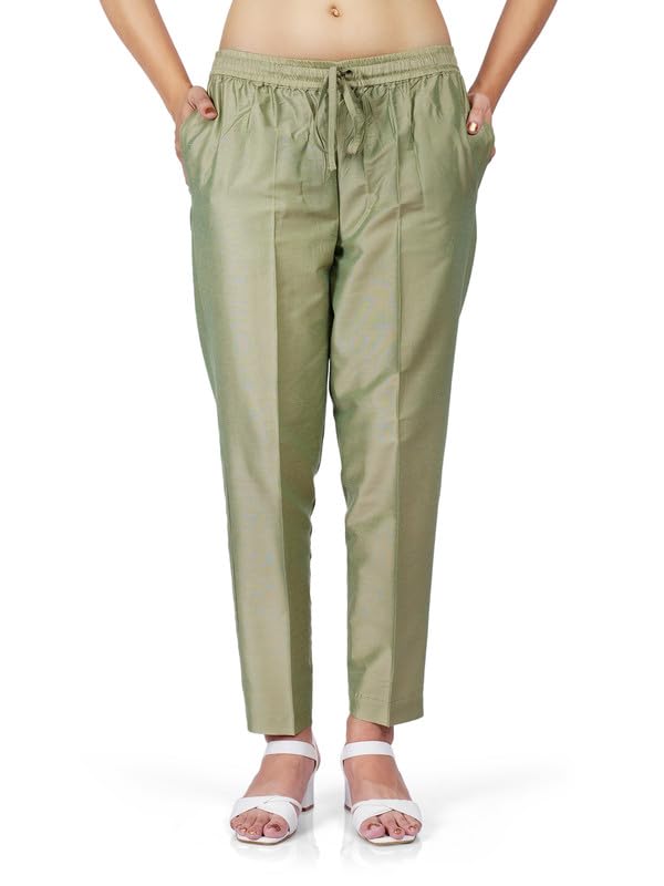 Image of Trouser Pants for Women,Stylish Trousers for Woman for Kurti Relaxed & Regular Straight fit Palazzo,Ethnic Bottom Formal Pants for Women Office wear Casual & Daily Use
