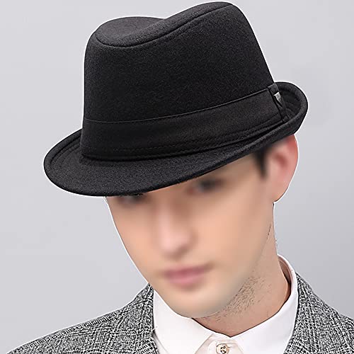 Chapeau d'Hiver Écrasable Vintage en Feutre Style Jazz pour Homme