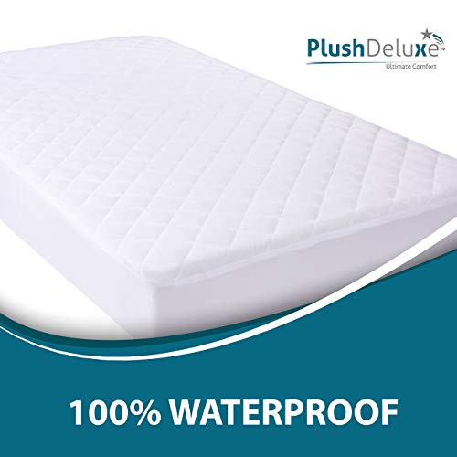 Crib Mattress Protector Waterproof – Bamboo Quilted Ultra Soft White Terry Fitted Sheet Style (Crib) #TOP1