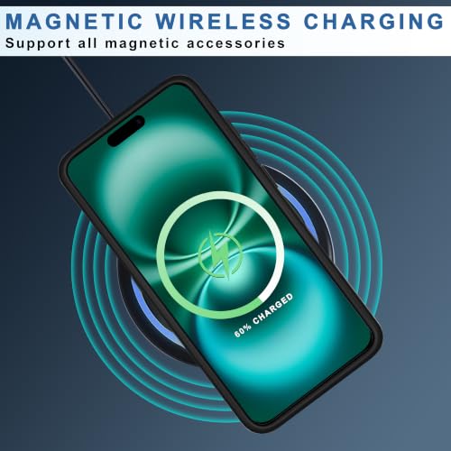 Image of CEDO Magnetic Cover for iPhone 16 Plus | Compatible with MagSafe Wireless Charging | Matte Black Case Designed with Magnetic Lock Shockproof Edge Protection Backcover (Translucent Black)