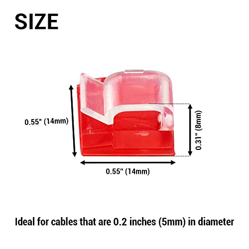 100 Piezas Clips para Cable Auto-adherentes Transparente Organizador de Cables Mini Clips para Oficina y Hogar miniatura 3