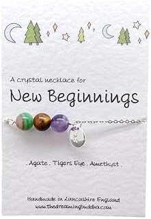 New Beginnings Crystal Necklace, Next Adventure Gift For Her, Fresh Start Jewellery, Colleague Leaving Gift, Minimalist Bar Necklace