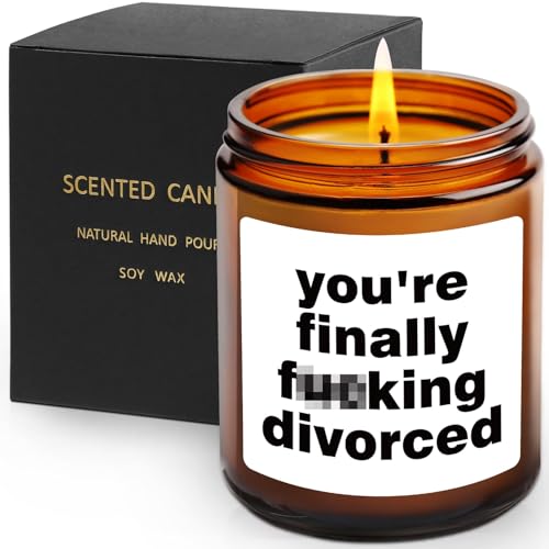 HBESTIE Happy Divorce Scented Candles - Unique Gift for Women, Friend, Sister, Daughter - Divorce Party Decor, Encouragement and Inspirational Gift Idea