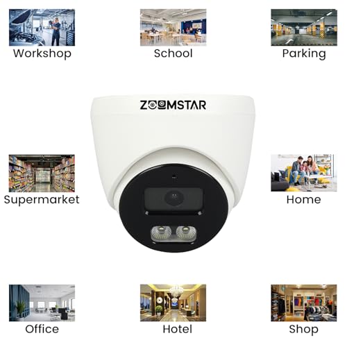 Image of 2.4 MP Day /Night Color Vision and Audio Recording 1080p Full HD Wired Indoor Dome CCTV Camera with Motion Alert Compatible for All 2 MP Supporting DVRs (Pack of 2) White