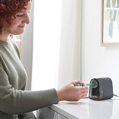 X-Acto® Pencil Sharpener, Mighty Mite® Electric Pencil Sharpener With Pencil Saver®, Safestart® Motor, Small Pencil Sharpener For Teacher And Homeschool Supplies, Black, 1 Count #TOP4