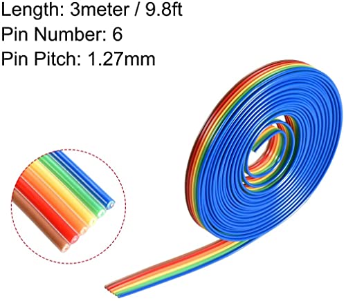 XYWHPGV IDC Rainbow Wire Flat Cable Flat Cable 6P 1.27mm Length 3meter/9.8ft(63d5e 4ef5b a2c83 bb326 e91aa 6d312