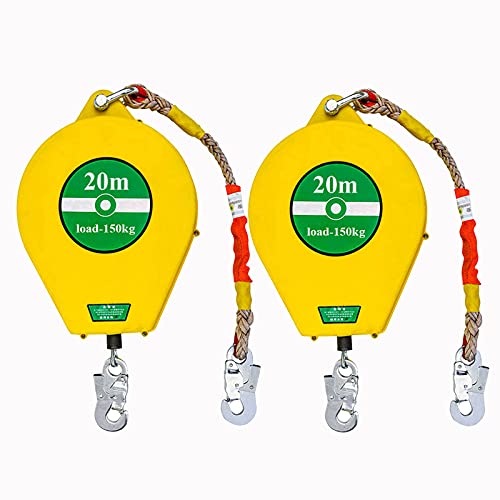 Preisvergleich Produktbild DBMGB Einziehbare Absturzsicherung, Höhensicherungsgerät mit Fallschutz, Selbsteinziehendes Kabel für Dachdecker, Maximale Belastung 150 Kg, 2 Stücke