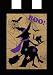 Halloween Witch Burlap Garden Flag Boo Bats Black Cat 12.5" x 18"
