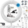 Refrigerator Water Line Kit - Flood-Proof Ice Maker Fridge Water Line Kit,30FT 1/4In Water Tubing with Feed Water Adapter,Leak Protection Valve and Push Fittings for Refrigerator,Ice Maker,RO Filter