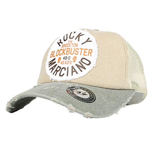 Withmoons Baseball Cap Distressed Meshed Hat Vintage Patched Ncm1062 (Beige) #TOP17