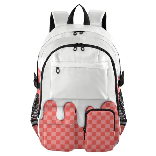 Mochila de viaje grande escolar de helado rojo para libros y ordenador