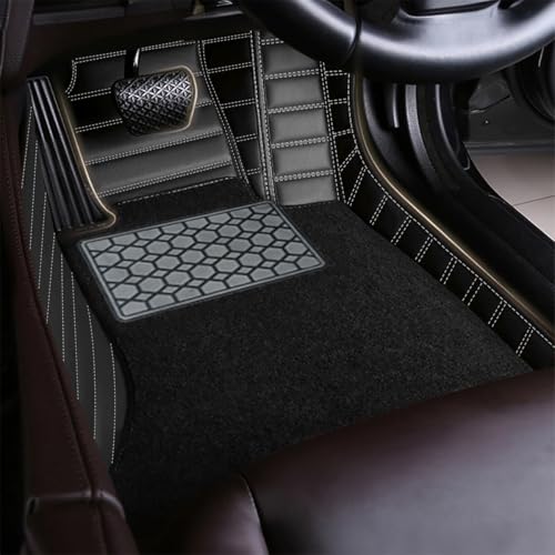 Image of Antiskid Premium 9D Car Mat Full Set for Vinfast VF 7 2026 | Luxury Leather Dual-Stitch Full Set 9D Car Floor Mat || 100% Waterproof ||Color: Black Silver