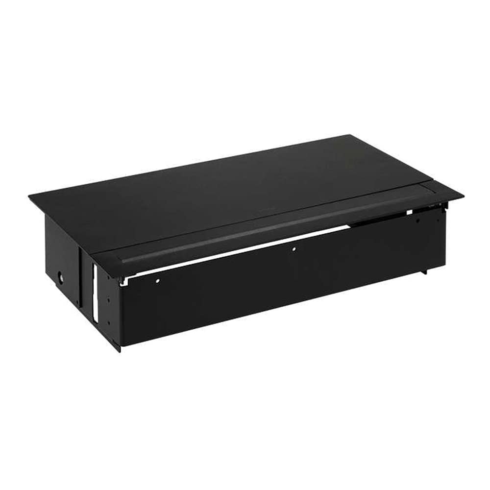Prise de table Simon 400 escamotable noire 4 schuko et 4 rj45