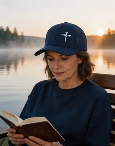 Image of Jesus 3 Nail Cross Hat Christian Religious Gifts for Christma with Embroidered - Adjustable Snapback Baseball Cap