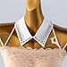 Shurhome Shirt Collar Cover with Rhinestones Polyester Blend Fashion Accessory for Adults Multiple Occasion Office Party Deta