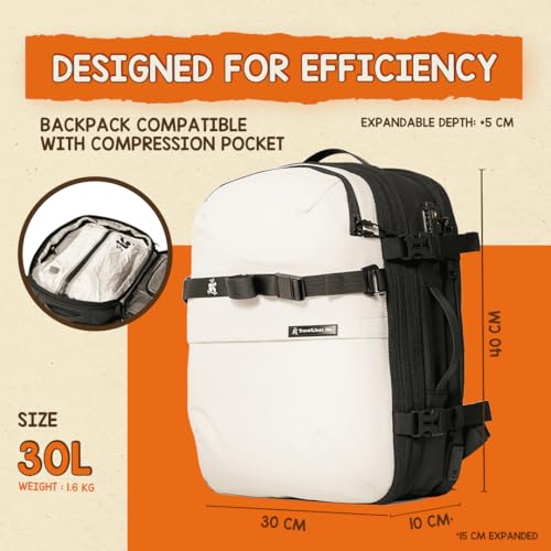 Image of TRAVEL LIKES ME DayVault 30 L backpack- small anti theft 15.6 + inch travel laptop bag for man women, cabin flight 7 Kg latest travelling accessories for work or luxury trips