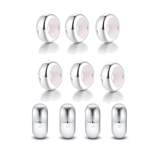 Lovans 925 Sterling Silver Spacer Beads for European Charms Bracelet Charms fit DIY Snake Charm Bracelet Charm Spacer Stopper for Women with Gift Bag