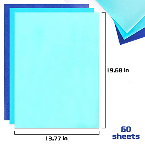Image of MR FIVE 60 Sheets Gift Tissue Paper Bulk, 20 inch x 14 inch, Blue Tissue for Gift Bags, Wrapping Paper for Easter, Halloween, Birthday, Wedding, Baby Shower, Christmas, 3 Colors (Blue)